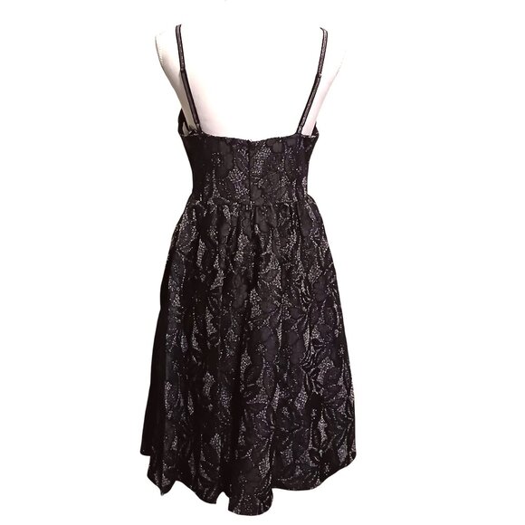 NEW Gracia Metallic Lace Fit & Flare‎ Dress in Grey Size M - Picture 7 of 13
